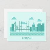 Lissabon Portugal skyline-briefkaart Uitnodiging Briefkaart (Voorkant / Achterkant)