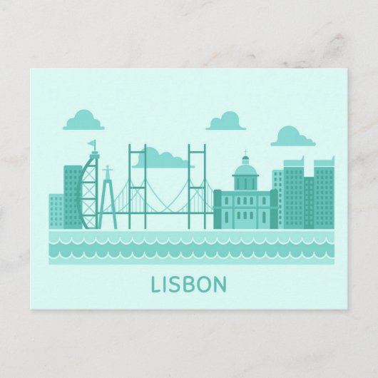 Lissabon Portugal skyline-briefkaart Uitnodiging Briefkaart (Voorkant)