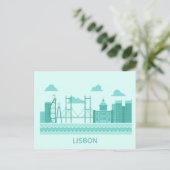 Lissabon Portugal skyline-briefkaart Uitnodiging Briefkaart (Staand voorkant)
