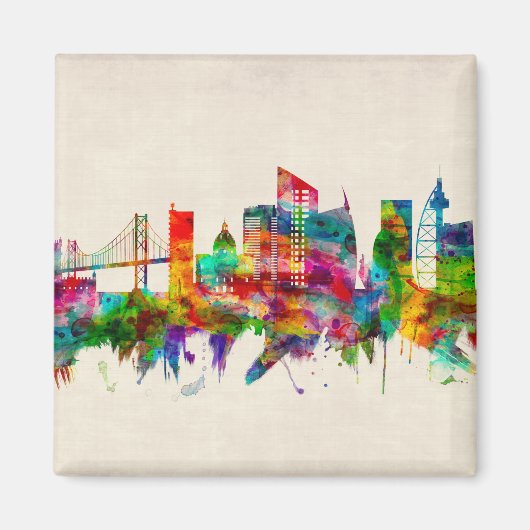 Lissabon Portugal Skyline Magneet (Voorkant)