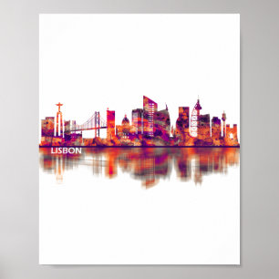 Lissabon Portugal Skyline Poster