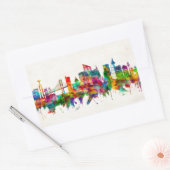 Lissabon Portugal Skyline Rechthoekige Sticker (Envelop)