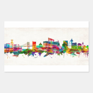 Lissabon Portugal Skyline Rechthoekige Sticker