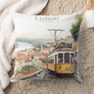 Lissabon Portugal skyline - Reis Kunst Vintage tra Kussen