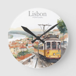 Lissabon Portugal skyline - Reis Kunst Vintage tra Ronde Klok
