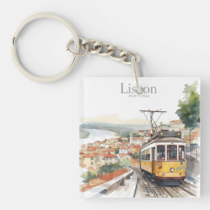 Lissabon Portugal skyline - Reis Kunst Vintage tra Sleutelhanger