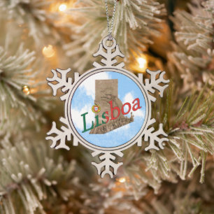 Lissabon Portugal Snowflake Ornament