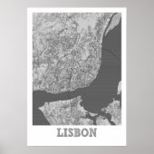 Lissabon - Portugal - Stadskaart Poster (Voorkant)