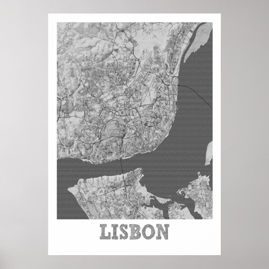 Lissabon - Portugal - Stadskaart Poster (Voorkant)