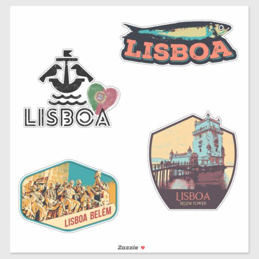 Lissabon Portugal - Sticker voor illustratieverpak (Vel)