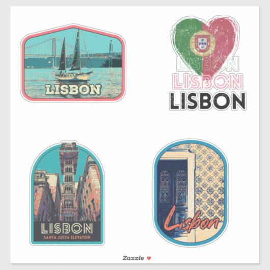 Lissabon Portugal - Sticker voor illustratieverpak (Vel)