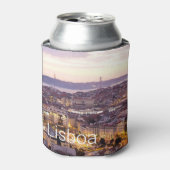 Lissabon Portugal Sunset Skyline Cityscape Souveni Blikjeskoeler (Blikje Voorkant)