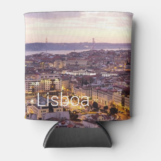 Lissabon Portugal Sunset Skyline Cityscape Souveni Blikjeskoeler (Voorkant)