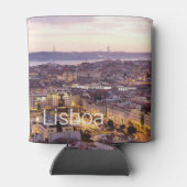 Lissabon Portugal Sunset Skyline Cityscape Souveni Blikjeskoeler (Achterkant)