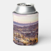 Lissabon Portugal Sunset Skyline Cityscape Souveni Blikjeskoeler (Blikje Achterkant)