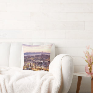 Lissabon Portugal Sunset Skyline Cityscape Souveni Kussen