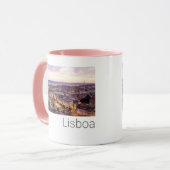 Lissabon Portugal Sunset Skyline Cityscape Souveni Mok (Voorkant links)