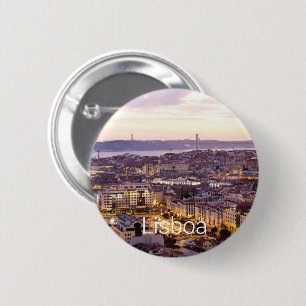 Lissabon Portugal Sunset Skyline Cityscape Souveni Ronde Button 5,7 Cm