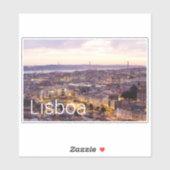 Lissabon Portugal Sunset Skyline Cityscape Souveni Sticker (Vel)