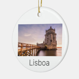 Lissabon Portugal Torre de Belém Sunset Holiday Keramisch Ornament