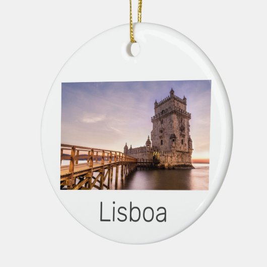 Lissabon Portugal Torre de Belém Sunset Holiday Keramisch Ornament (Links)