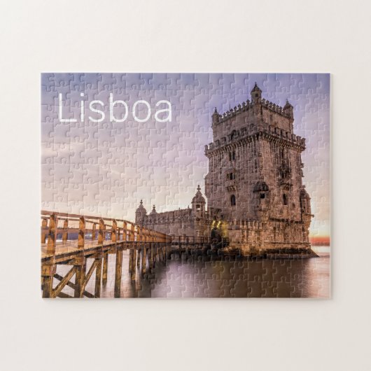 Lissabon Portugal Torre de Belém Sunset Holiday Legpuzzel (Horizontaal)