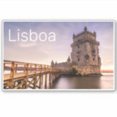 Lissabon Portugal Torre de Belém Sunset Holiday Sticker (Voorkant)