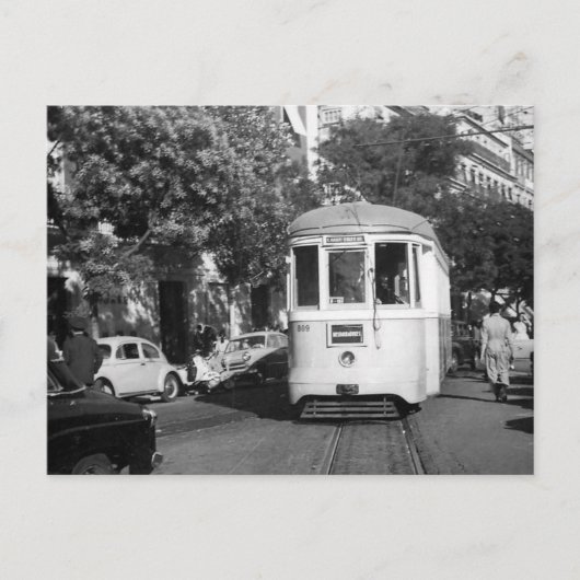Lissabon Portugal Tram 1961 Briefkaart (Voorkant)