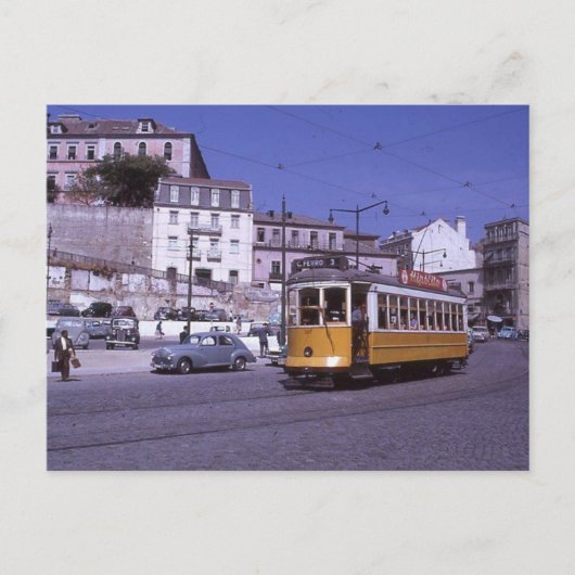 Lissabon Portugal Tram 1962 Briefkaart (Voorkant)