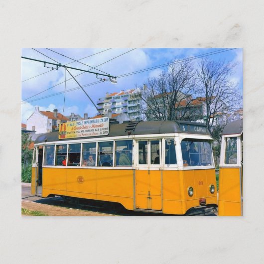 Lissabon Portugal Tram 1964 Briefkaart (Voorkant)