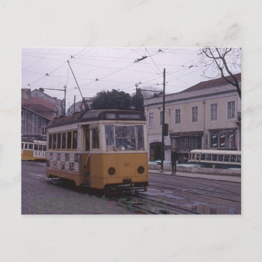 Lissabon Portugal Tram 1969 Briefkaart (Voorkant)