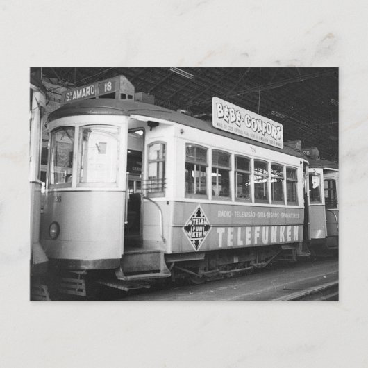 Lissabon Portugal Tram 1969 Briefkaart (Voorkant)