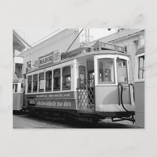 Lissabon Portugal Tram 1969 Briefkaart (Voorkant)