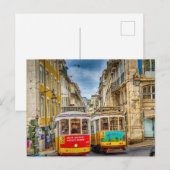 Lissabon Portugal Trams Stad Feestdagenkaart (Voorkant / Achterkant)