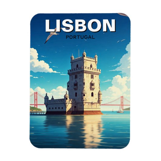 Lissabon Portugal Travel Belem Tower Magneet (Verticaal)