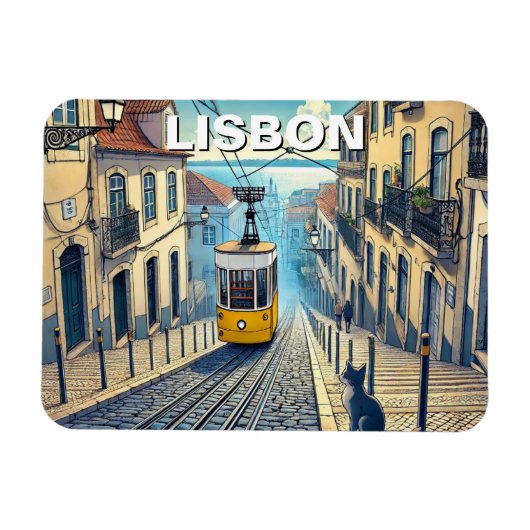 Lissabon Portugal Travel Bica kabelbaan Magneet (Horizontaal)