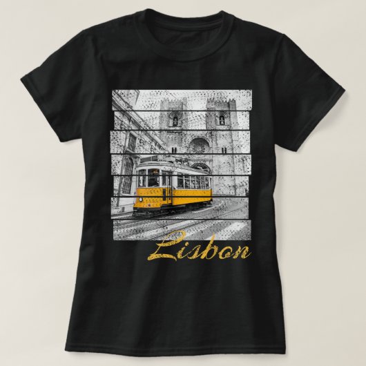 Lissabon Portugal  Vacation Souvenir Tram 28 T-shirt (Design voorkant)