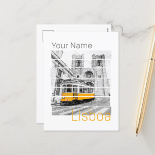 Lissabon Portugal  Vakantietram Souvenir Feestdagenkaart