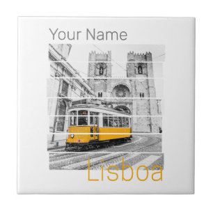 Lissabon Portugal Vakantietram Souvenir Tegeltje