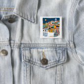 Lissabon Portugal Vierkante Button 5,1 Cm (In situ)