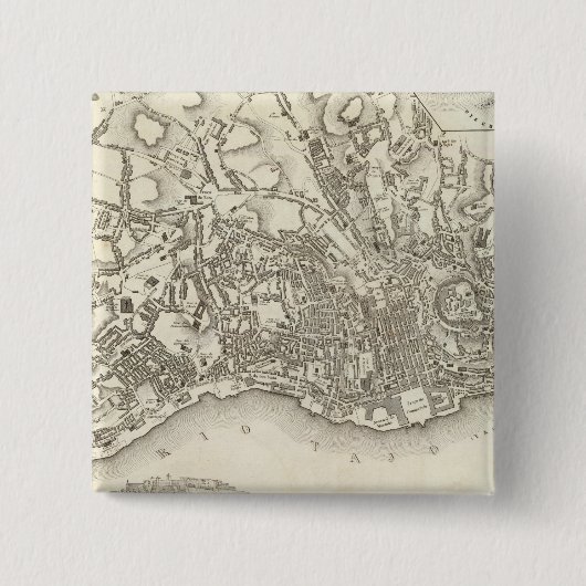 Lissabon, Portugal Vierkante Button 5,1 Cm (Voorkant)