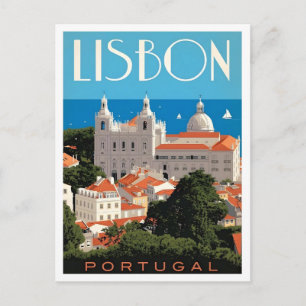 Lissabon Portugal Vintage Reizen Briefkaart