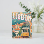 Lissabon, Portugal Vintage Reizen Briefkaart (Staand voorkant)