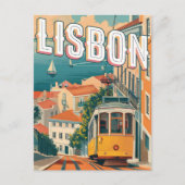 Lissabon, Portugal Vintage Reizen Briefkaart (Voorkant)