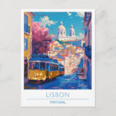 Lissabon Portugal Vintage Travel Briefkaart (Voorkant)