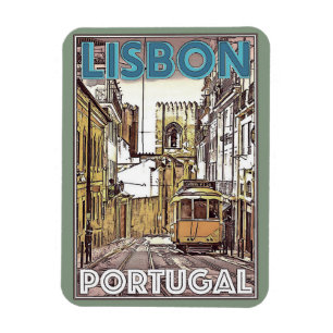 Lissabon Portugal Vintage Travel Magnet Magneet