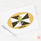 Lissabon Portugal Vlag Ovale Sticker (Envelop)