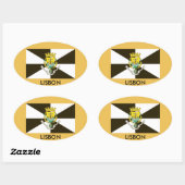 Lissabon Portugal Vlag Ovale Sticker (Vel)