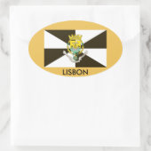 Lissabon Portugal Vlag Ovale Sticker (Tas)