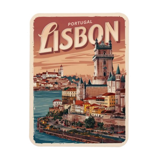  Lissabon Portugal Waterkasteel Reisgeschenken Magneet (Verticaal)